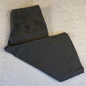 VTG Y2K 2006 Banana Republic Stretch Olive‎ Green Cropped Cuff Pants Women's SZ8